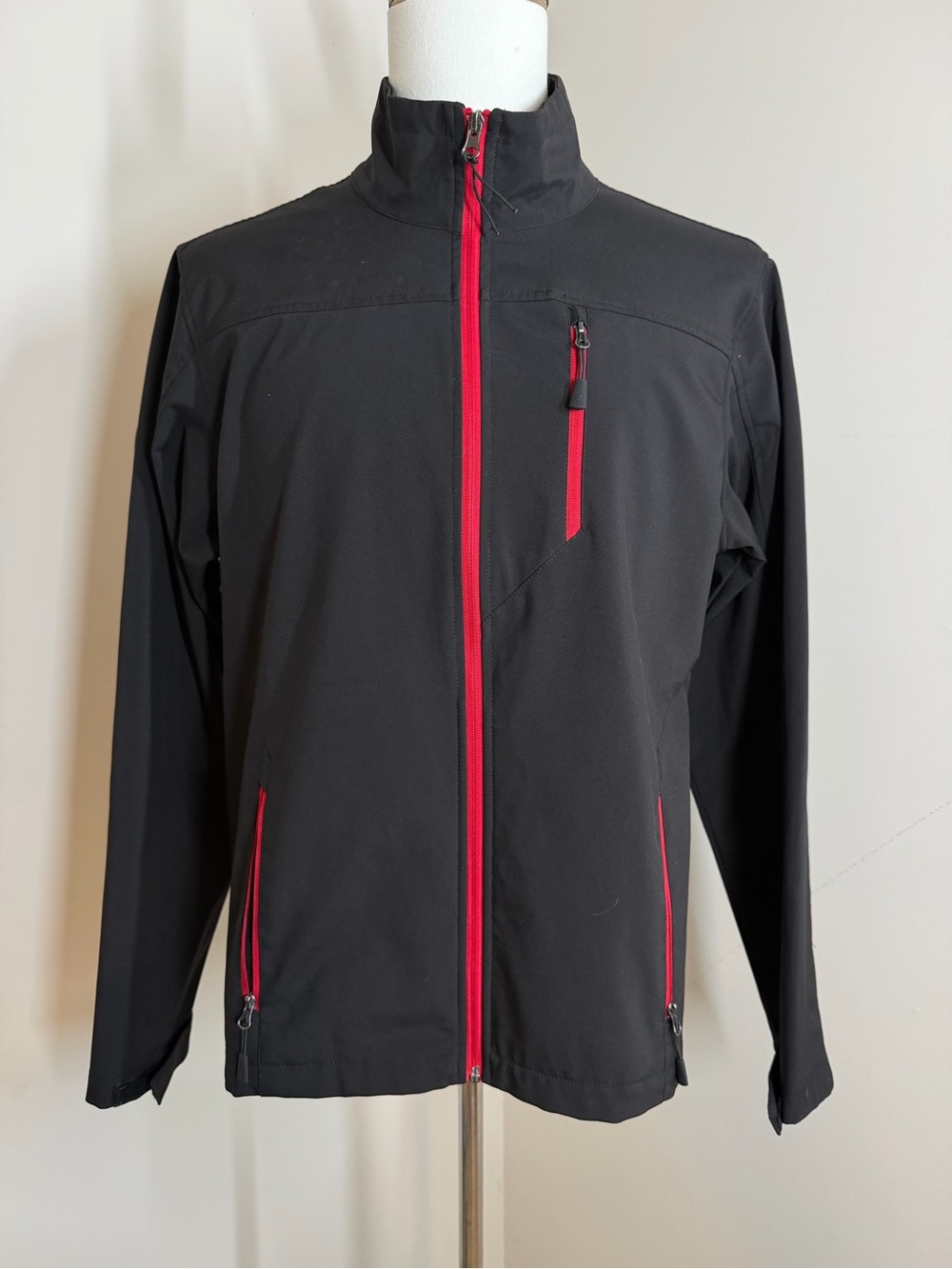 NEW! Izod Men’s PerformX -SZ M- Black Red Stretch Performance Collection Jacket